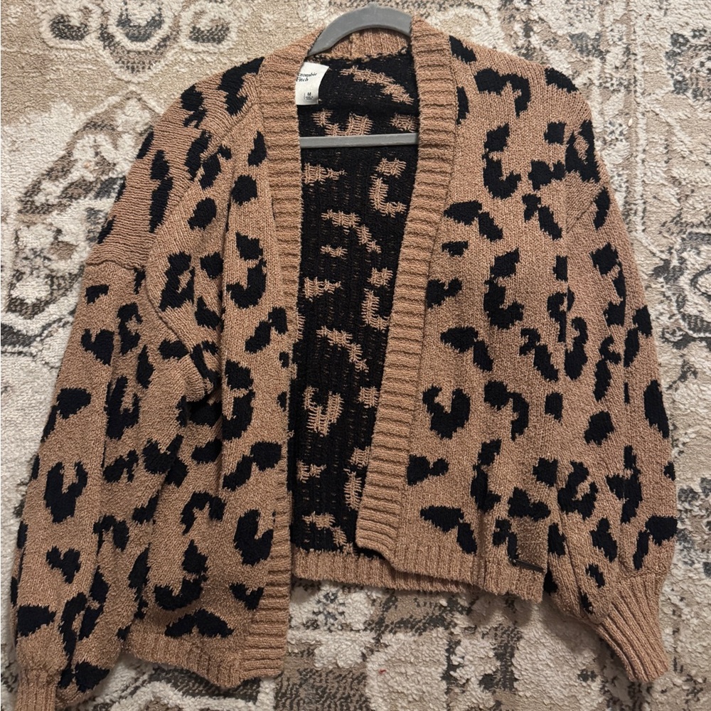 Abercrombie & Fitch Animal Print Cardigan - Black and Brown